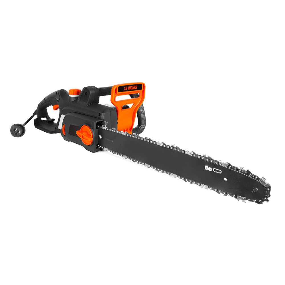 Electric Chainsaw 18-Inch, 15-Amp Motor, Auto-Oiling, Tool-Free Tensioning
