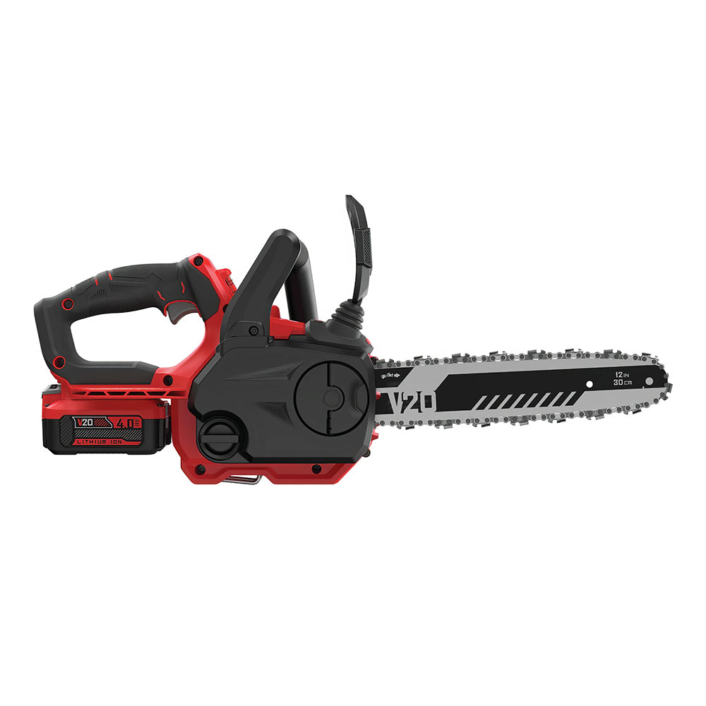 V20 Cordless Chainsaw 12-Inch, 4.0Ah Battery & Charger, Auto-Oiling