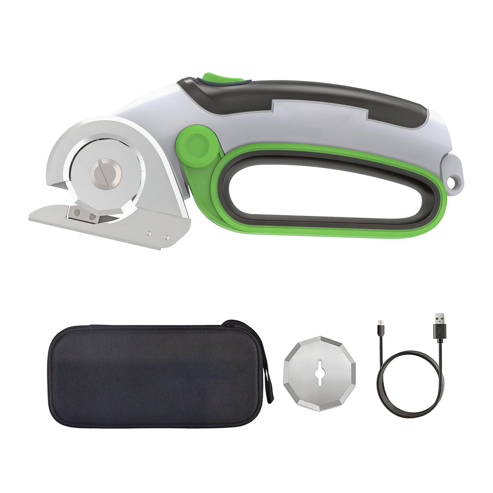 4V Cordless Electric Scissors, Cardboard Cutter with 2 Blades & USB Charging