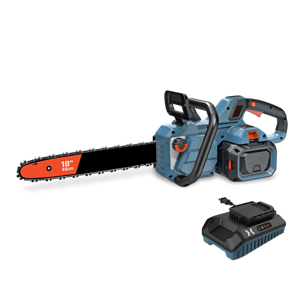 60V Cordless Chainsaw 16-Inch, Brushless Motor, 4Ah Battery & Charger
