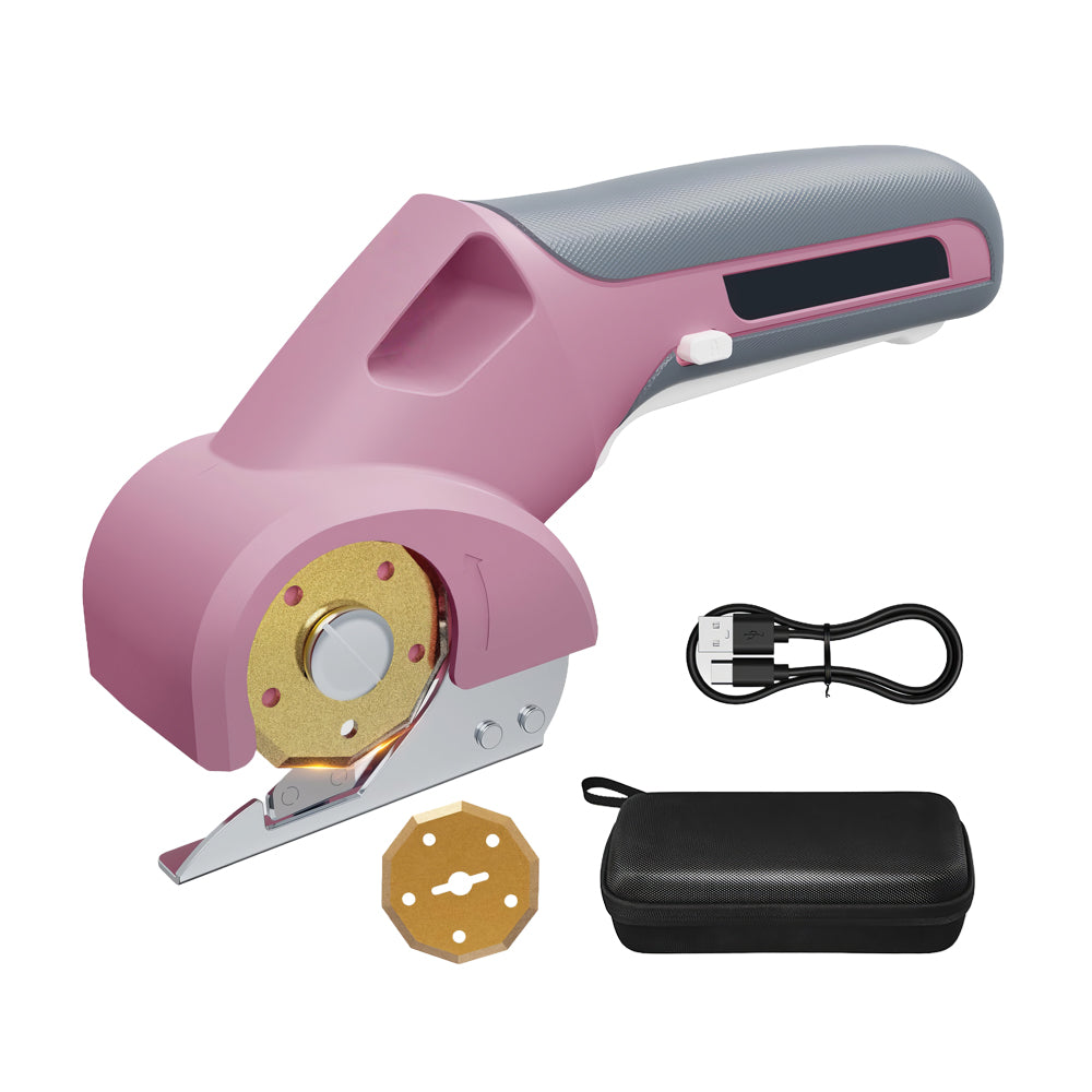 4V Cordless Electric Cardboard Cutter, 2 Titanium Blades, LED & Safety Lock