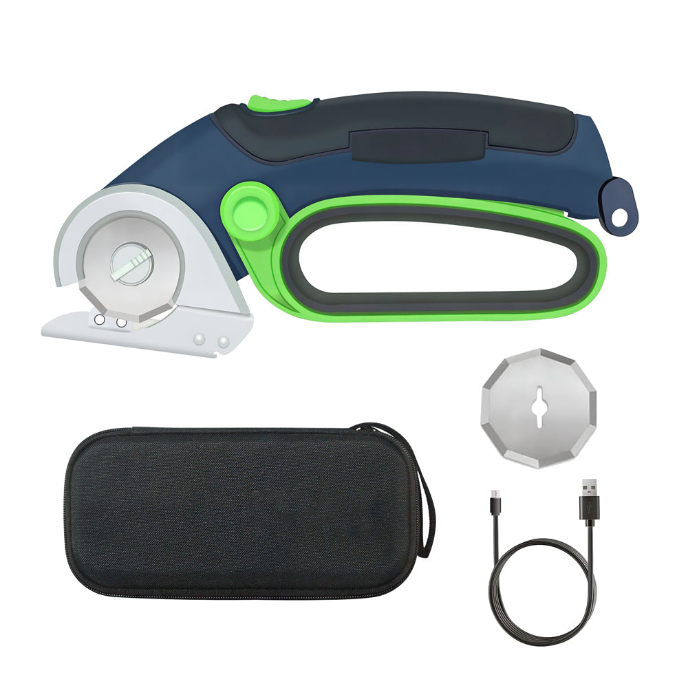 4V Cordless Electric Scissors, Cardboard Cutter with 2 Blades & USB Charging