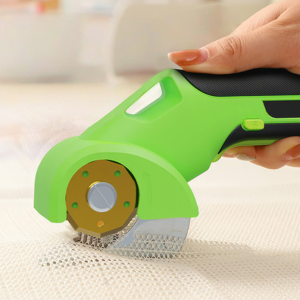 4V Cordless Electric Cardboard Cutter, 2 Titanium Blades, LED & Safety Lock