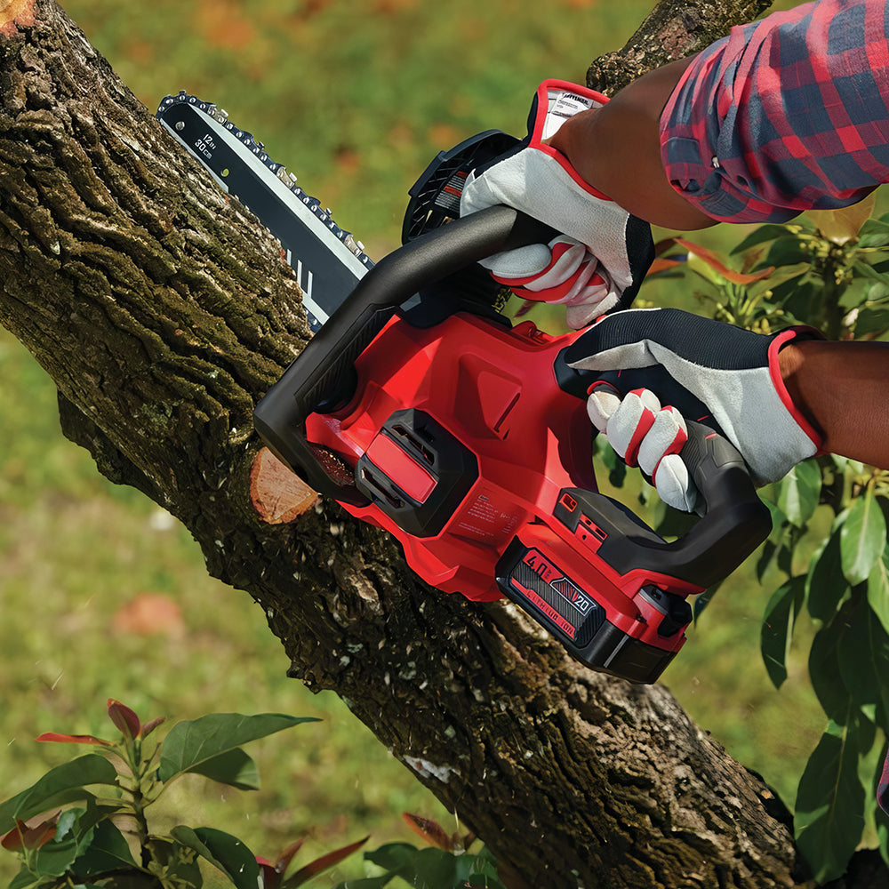 V20 Cordless Chainsaw 12-Inch, 4.0Ah Battery & Charger, Auto-Oiling