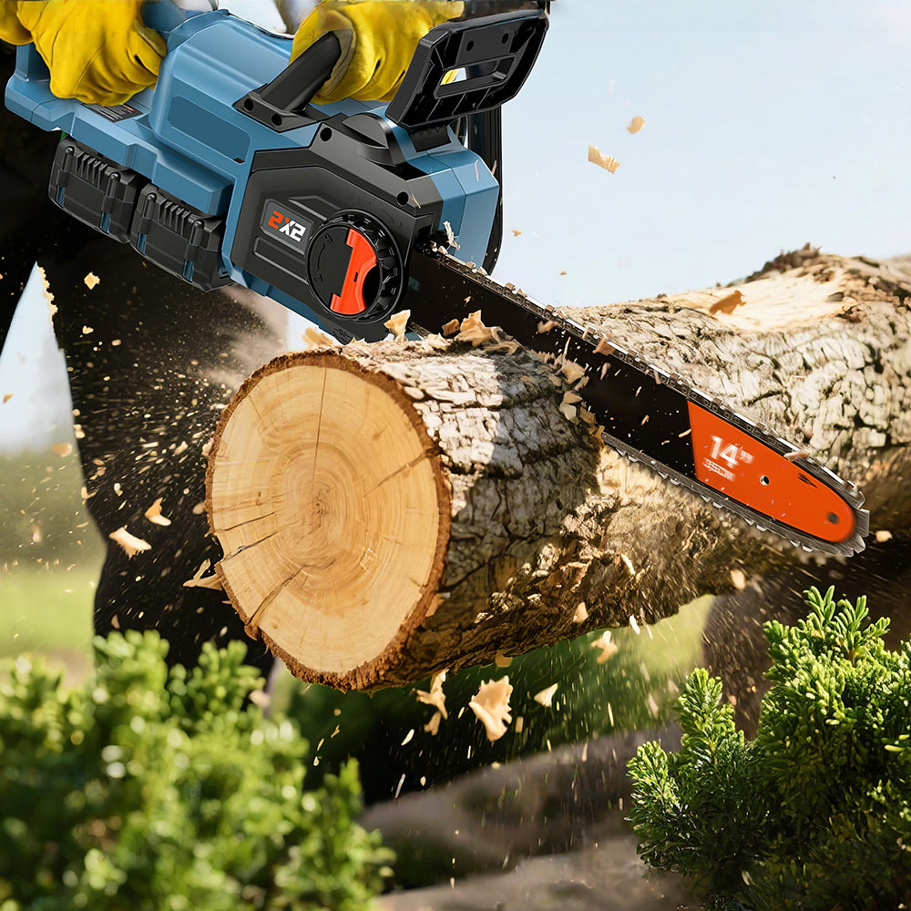 60V Cordless Chainsaw 16-Inch, Brushless Motor, 4Ah Battery & Charger