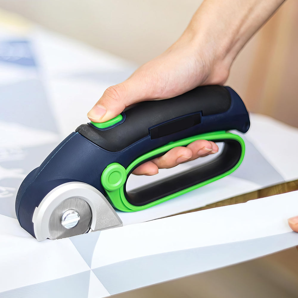 4V Cordless Electric Scissors, Cardboard Cutter with 2 Blades & USB Charging